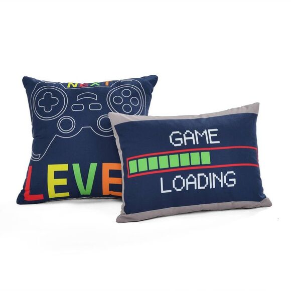 Lush Decor - 5pc Full/Queen Kids' Video Games Quilt Set Navy Bl Navy Blue - Picture 5 of 6